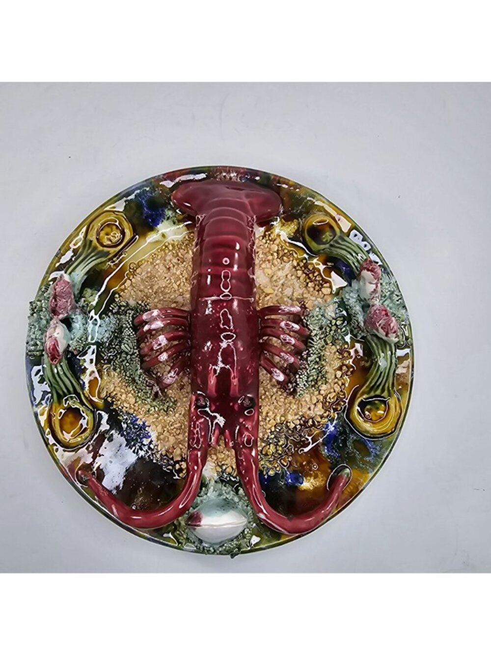 Jay Willfred Andrea By Sadek Lobster Plate Palissy Majolica Portugal - Picture 8 of 10